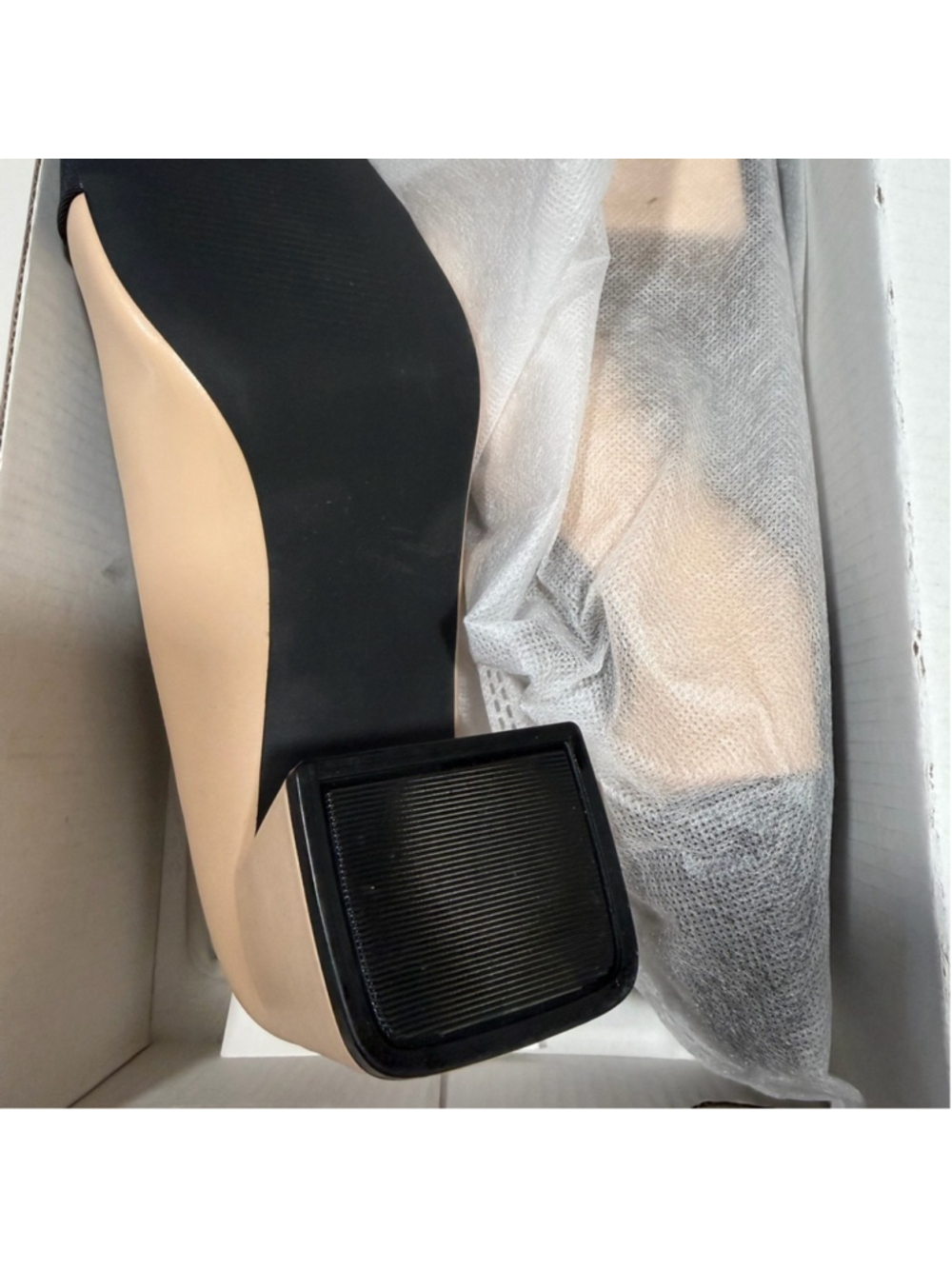 NEW Classic Two-Tone Mary Jane Block Heel Cap Toe Vegan Leather Shoes 8 - Picture 4 of 9